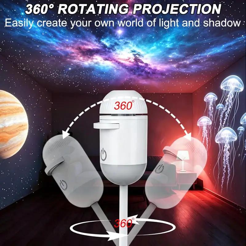 5D Holographic Galaxy & Ocean Projector – Smart LED Night Light with 24 Films for Bedroom & Party Décor