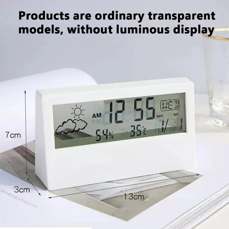 Digital Temperature Clock LED Display Weather Humidity Alarm Desktop