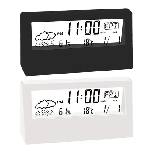 Digital Temperature Clock LED Display Weather Humidity Alarm Desktop