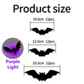 Halloween Bat & Spider Night Light Wall Decor – 3D Glow Stickers