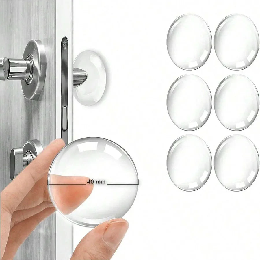 Door Knob Wall Shield Clear Soft Rubber Door Stopper Door Handle Bumper Mute Stickers Wall Protector Muffler Pad Protective Plug